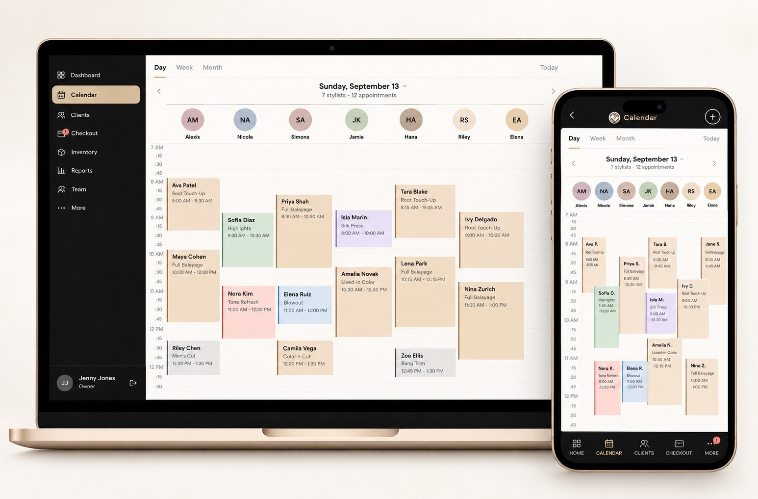 Opavé appointment screen